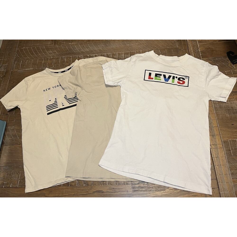 Lot Of 3 Boys T-shirts Size Large True Religion DKNY Levi’s Each Has Flaws